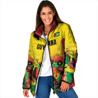 Custom Guyana Football Padded Jacket Golden Jaguars Spirit - Yellow - Wonder Print Shop