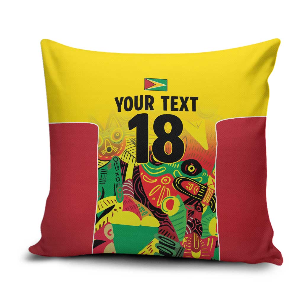 Custom Guyana Football Pillow Cover Golden Jaguars Spirit - Yellow - Wonder Print Shop