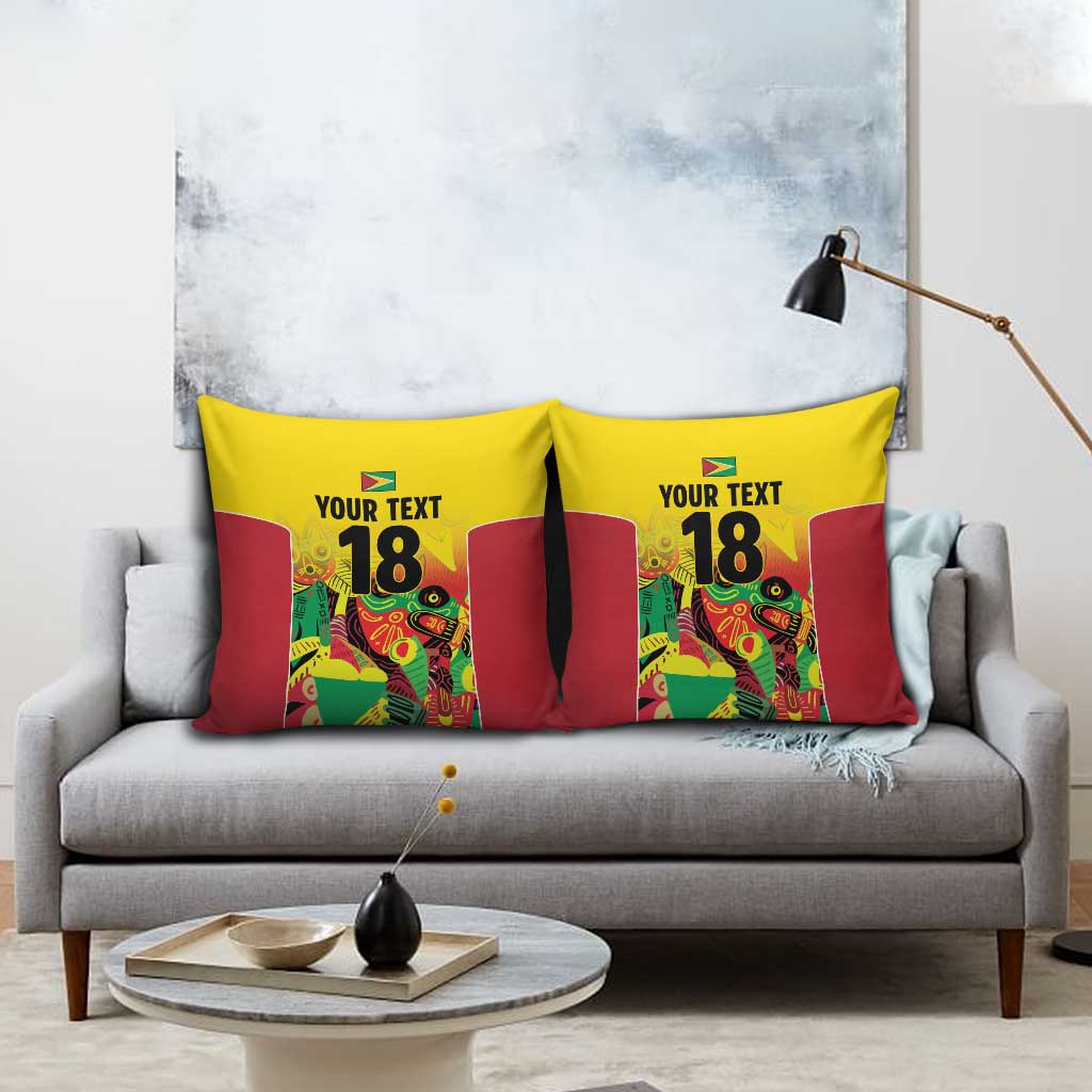 Custom Guyana Football Pillow Cover Golden Jaguars Spirit - Yellow - Wonder Print Shop