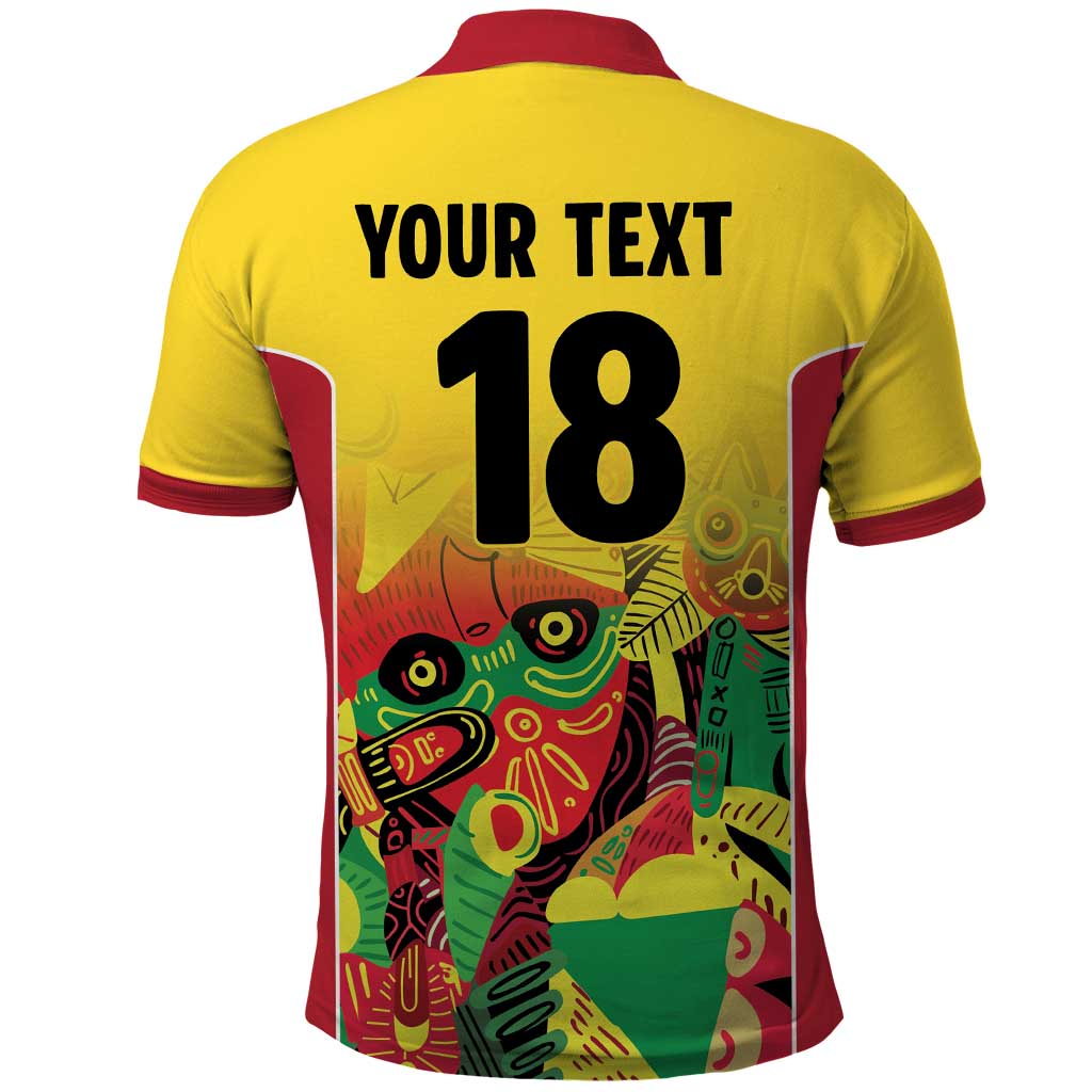 Custom Guyana Football Polo Shirt Golden Jaguars Spirit - Yellow - Wonder Print Shop