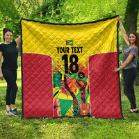 Custom Guyana Football Quilt Golden Jaguars Spirit - Yellow - Wonder Print Shop