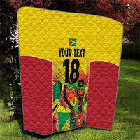 Custom Guyana Football Quilt Golden Jaguars Spirit - Yellow - Wonder Print Shop