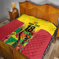 Custom Guyana Football Quilt Golden Jaguars Spirit - Yellow - Wonder Print Shop