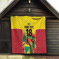 Custom Guyana Football Quilt Golden Jaguars Spirit - Yellow - Wonder Print Shop