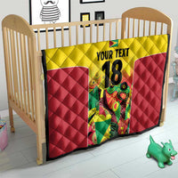 Custom Guyana Football Quilt Golden Jaguars Spirit - Yellow - Wonder Print Shop