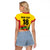 Custom Guyana Football Raglan Cropped T Shirt Golden Jaguars Spirit - Yellow - Wonder Print Shop