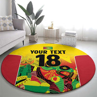 Custom Guyana Football Round Carpet Golden Jaguars Spirit - Yellow - Wonder Print Shop