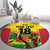 Custom Guyana Football Round Carpet Golden Jaguars Spirit - Yellow - Wonder Print Shop