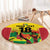Custom Guyana Football Round Carpet Golden Jaguars Spirit - Yellow - Wonder Print Shop