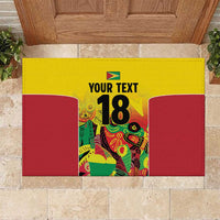 Custom Guyana Football Rubber Doormat Golden Jaguars Spirit - Yellow - Wonder Print Shop
