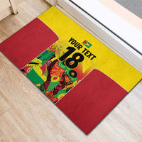 Custom Guyana Football Rubber Doormat Golden Jaguars Spirit - Yellow - Wonder Print Shop