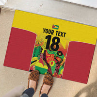 Custom Guyana Football Rubber Doormat Golden Jaguars Spirit - Yellow - Wonder Print Shop