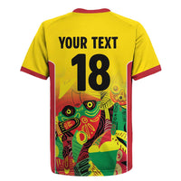 Custom Guyana Football Rugby Jersey Golden Jaguars Spirit - Yellow - Wonder Print Shop