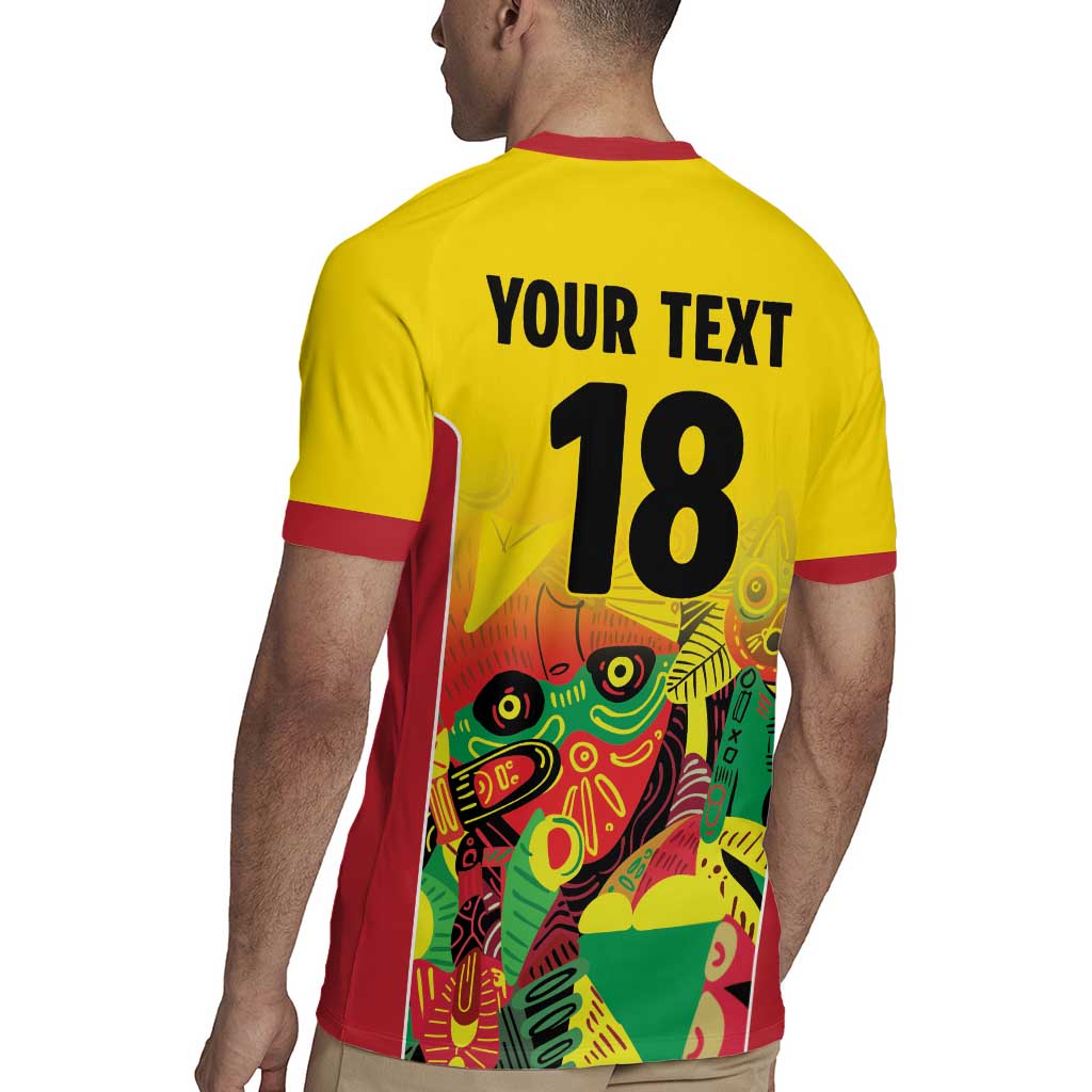 Custom Guyana Football Rugby Jersey Golden Jaguars Spirit - Yellow - Wonder Print Shop