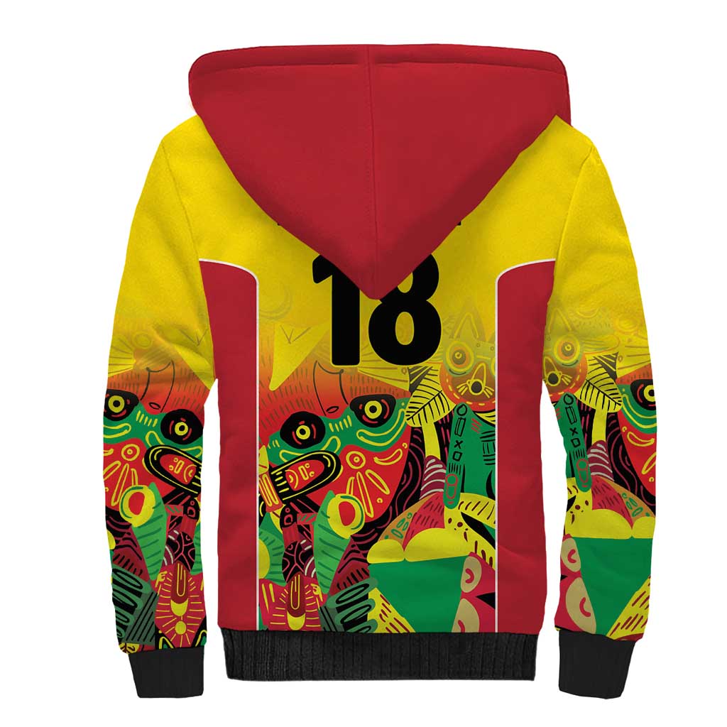 Custom Guyana Football Sherpa Hoodie Golden Jaguars Spirit - Yellow - Wonder Print Shop