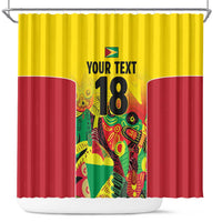 Custom Guyana Football Shower Curtain Golden Jaguars Spirit - Yellow - Wonder Print Shop