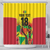 Custom Guyana Football Shower Curtain Golden Jaguars Spirit - Yellow - Wonder Print Shop