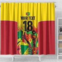 Custom Guyana Football Shower Curtain Golden Jaguars Spirit - Yellow - Wonder Print Shop