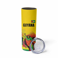 Custom Guyana Football Skinny Tumbler Golden Jaguars Spirit - Yellow - Wonder Print Shop