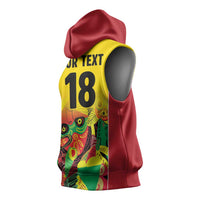 Custom Guyana Football Sleeveless Hoodie Golden Jaguars Spirit - Yellow - Wonder Print Shop
