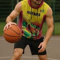Custom Guyana Football Sleeveless Hoodie Golden Jaguars Spirit - Yellow - Wonder Print Shop