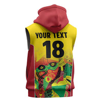 Custom Guyana Football Sleeveless Zip Hoodie Golden Jaguars Spirit - Yellow - Wonder Print Shop