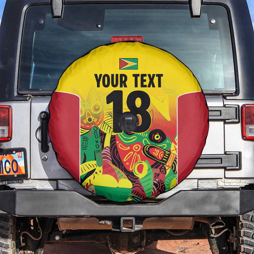 Custom Guyana Football Spare Tire Cover Golden Jaguars Spirit - Yellow - Wonder Print Shop