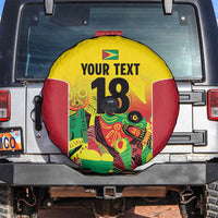 Custom Guyana Football Spare Tire Cover Golden Jaguars Spirit - Yellow - Wonder Print Shop