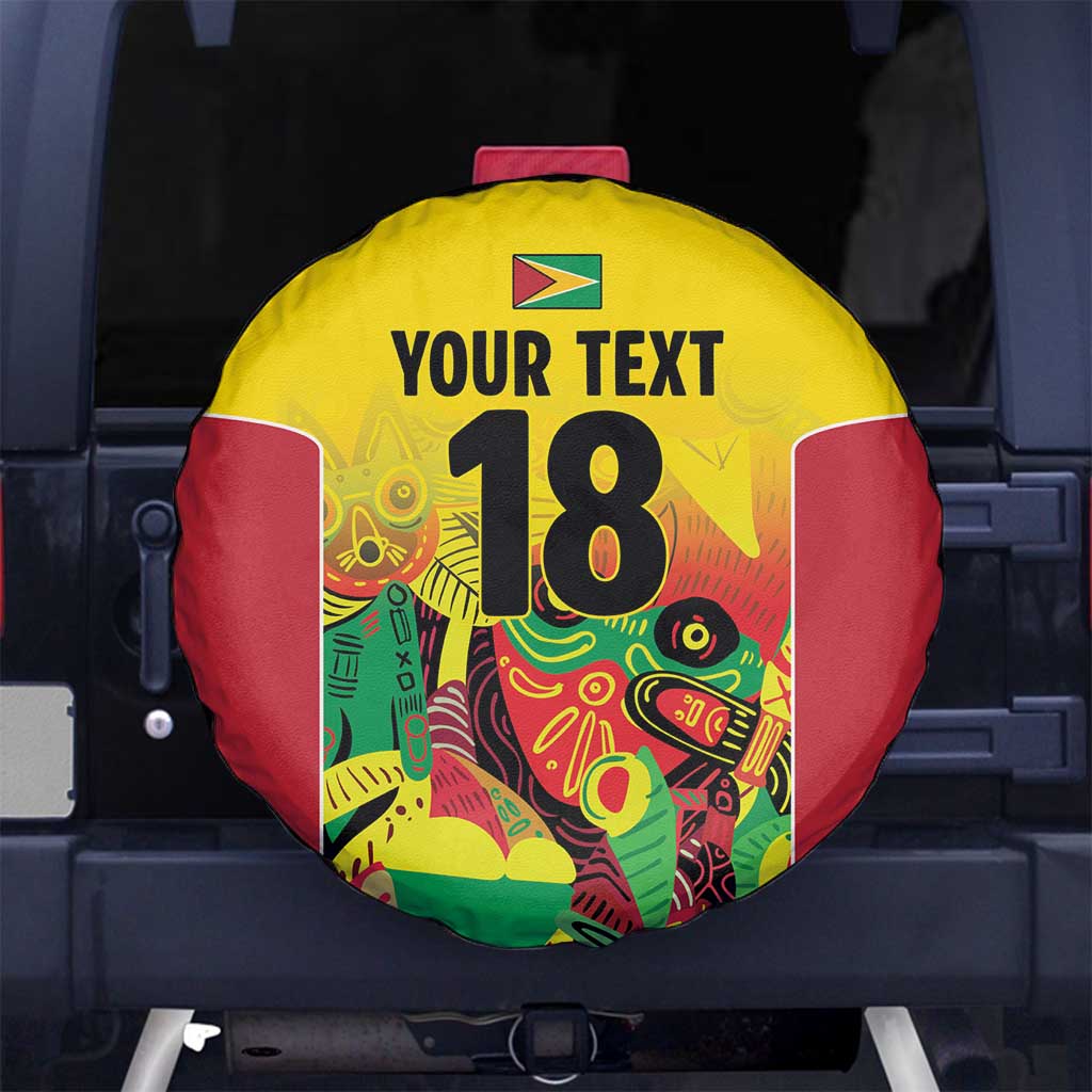 Custom Guyana Football Spare Tire Cover Golden Jaguars Spirit - Yellow - Wonder Print Shop