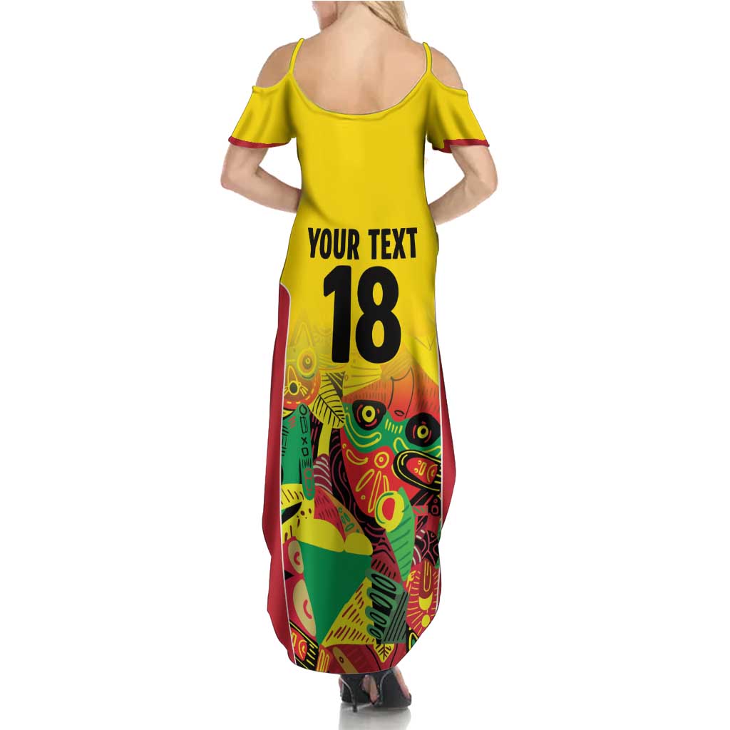 Custom Guyana Football Summer Maxi Dress Golden Jaguars Spirit - Yellow - Wonder Print Shop