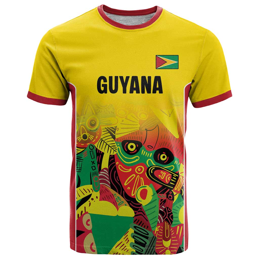 Custom Guyana Football T Shirt Golden Jaguars Spirit - Yellow - Wonder Print Shop
