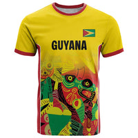 Custom Guyana Football T Shirt Golden Jaguars Spirit - Yellow - Wonder Print Shop