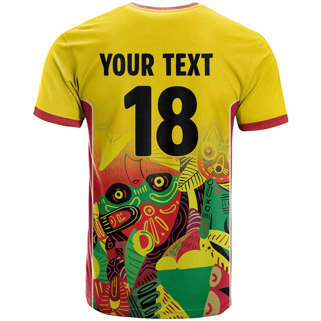 Custom Guyana Football T Shirt Golden Jaguars Spirit - Yellow - Wonder Print Shop