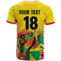 Custom Guyana Football T Shirt Golden Jaguars Spirit - Yellow - Wonder Print Shop