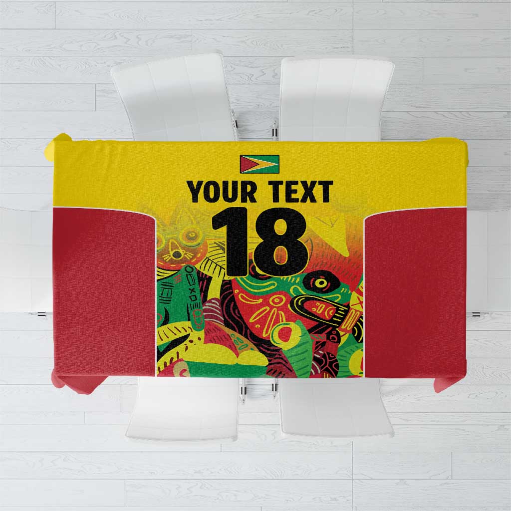 Custom Guyana Football Tablecloth Golden Jaguars Spirit - Yellow - Wonder Print Shop
