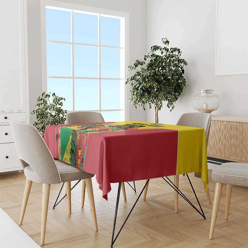 Custom Guyana Football Tablecloth Golden Jaguars Spirit - Yellow - Wonder Print Shop