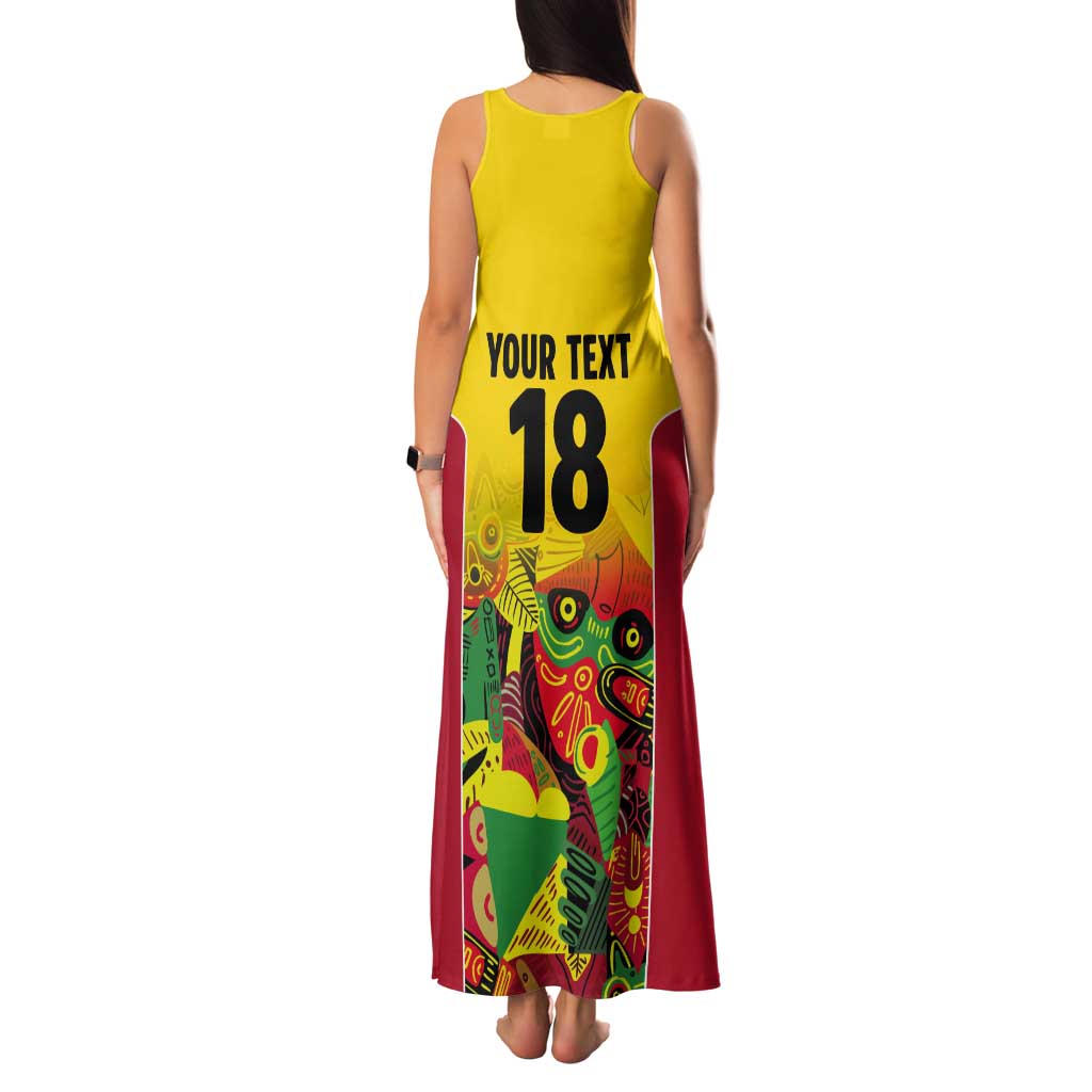 Custom Guyana Football Tank Maxi Dress Golden Jaguars Spirit - Yellow - Wonder Print Shop
