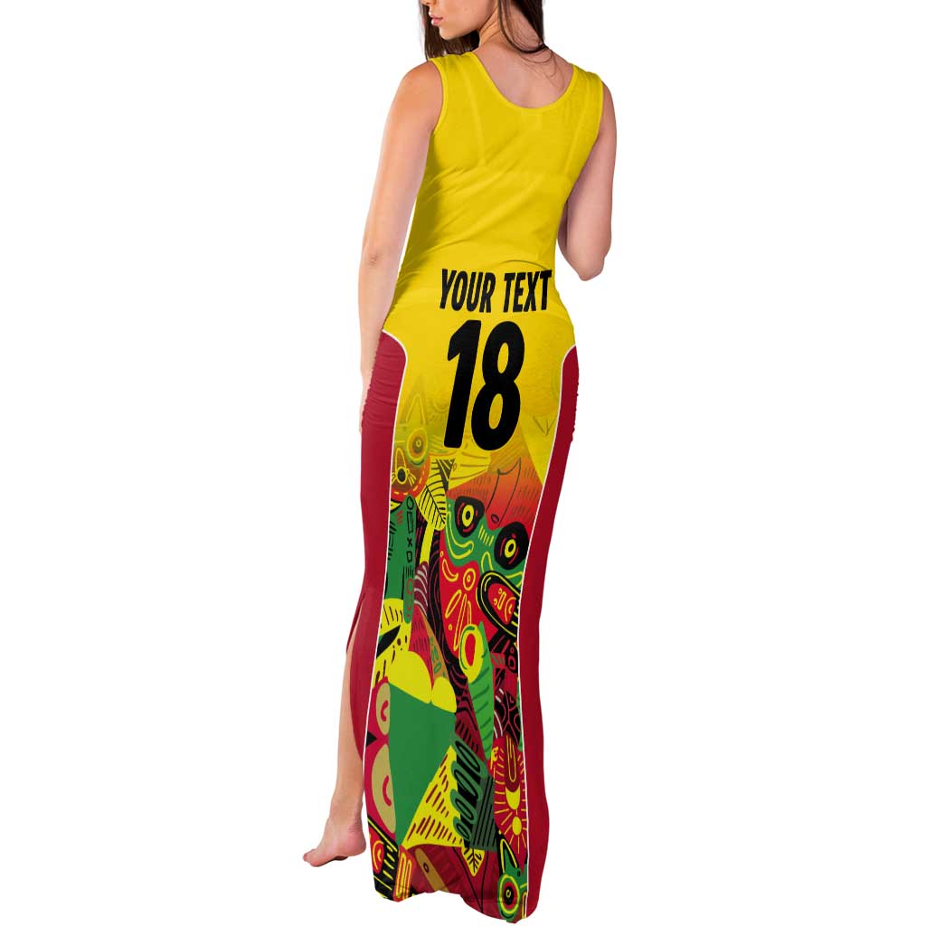 Custom Guyana Football Tank Maxi Dress Golden Jaguars Spirit - Yellow - Wonder Print Shop