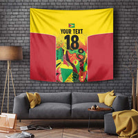 Custom Guyana Football Tapestry Golden Jaguars Spirit - Yellow - Wonder Print Shop