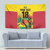 Custom Guyana Football Tapestry Golden Jaguars Spirit - Yellow - Wonder Print Shop