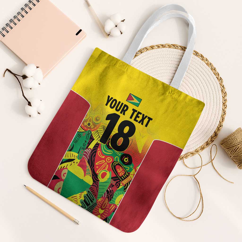 Custom Guyana Football Tote Bag Golden Jaguars Spirit - Yellow - Wonder Print Shop