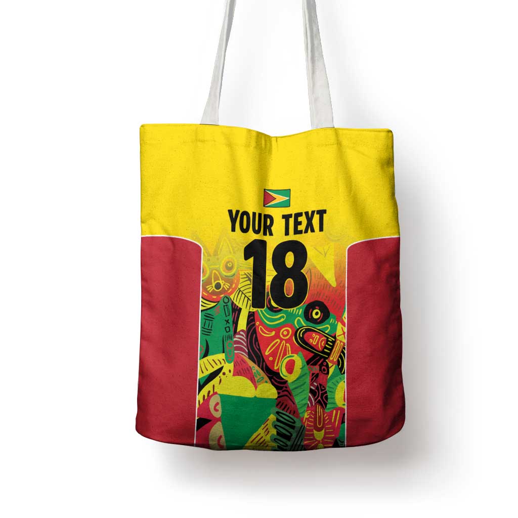 Custom Guyana Football Tote Bag Golden Jaguars Spirit - Yellow - Wonder Print Shop
