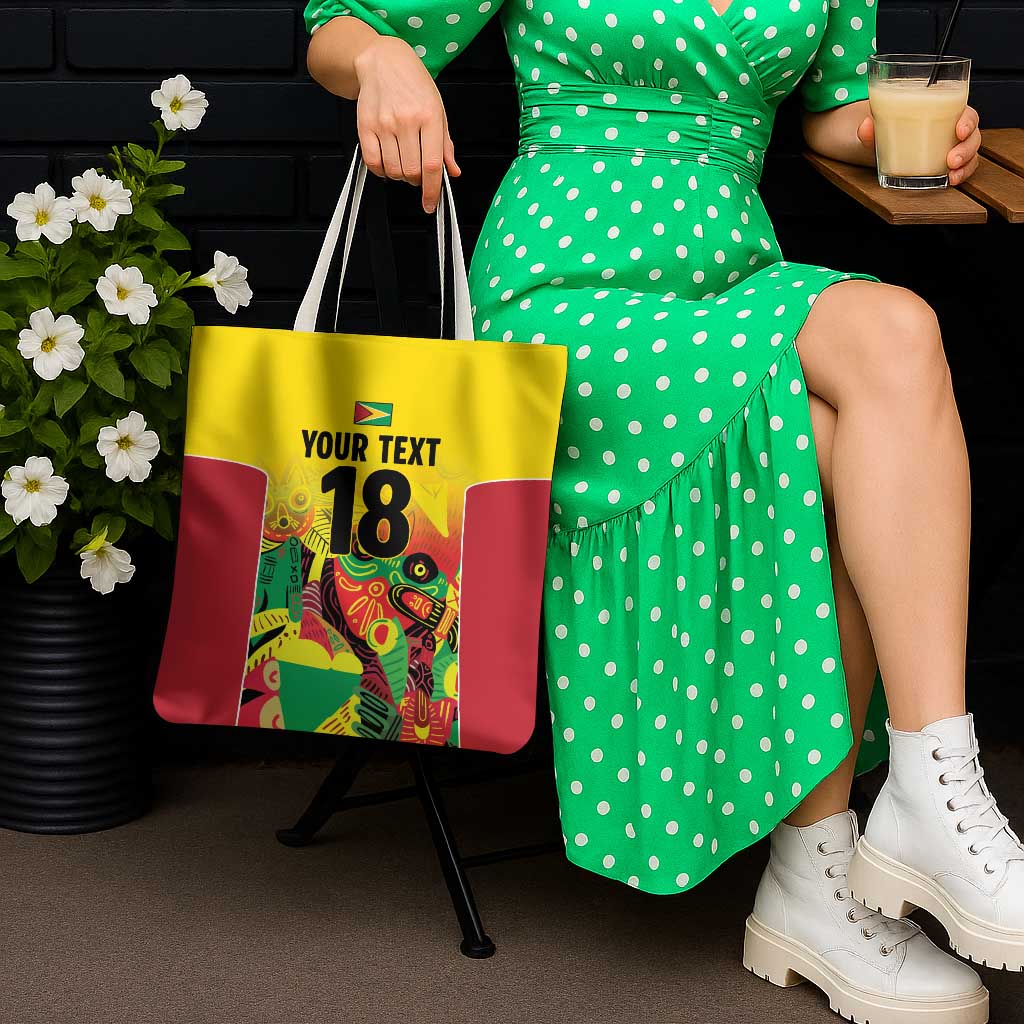 Custom Guyana Football Tote Bag Golden Jaguars Spirit - Yellow - Wonder Print Shop