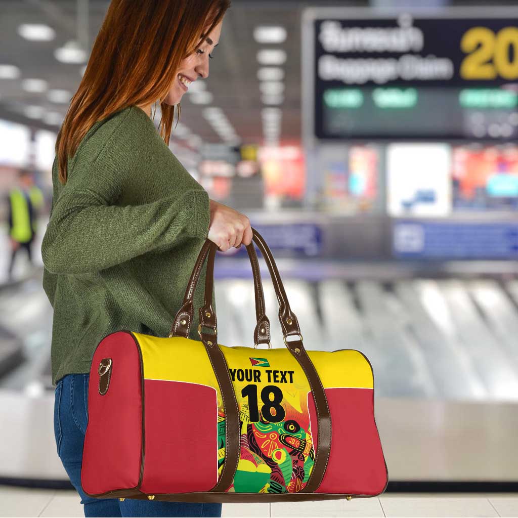 Custom Guyana Football Travel Bag Golden Jaguars Spirit - Yellow - Wonder Print Shop