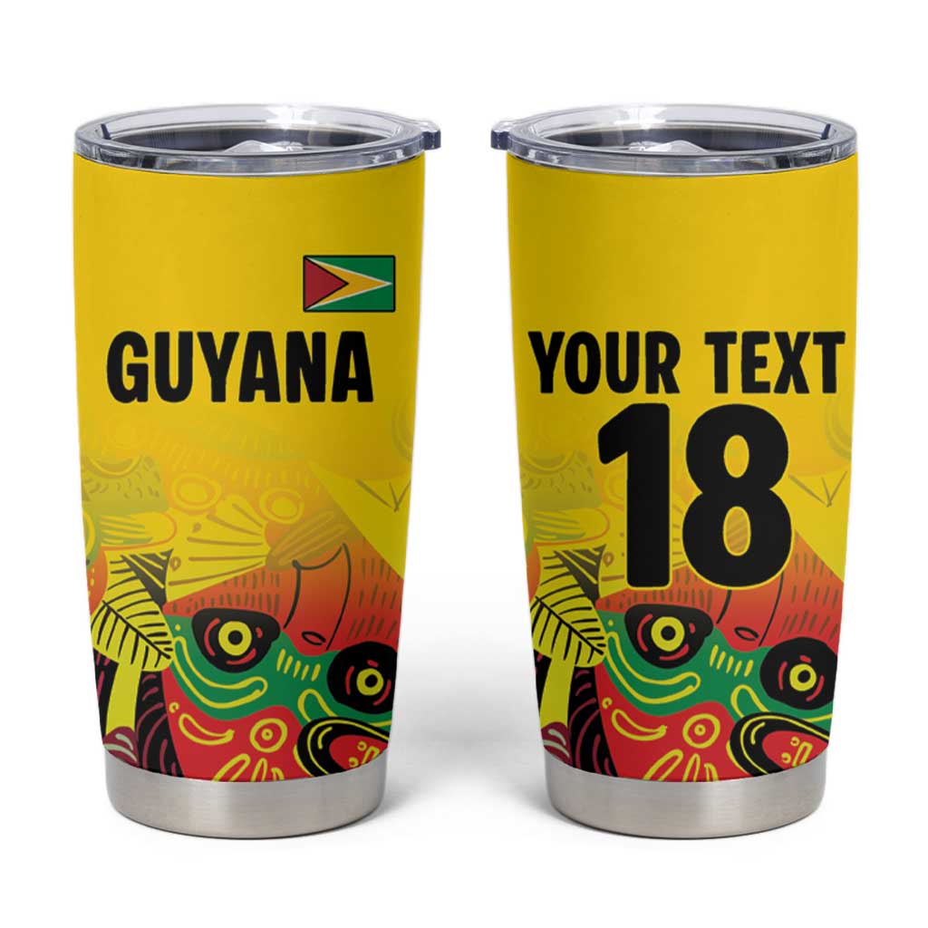 Custom Guyana Football Tumbler Cup Golden Jaguars Spirit - Yellow - Wonder Print Shop