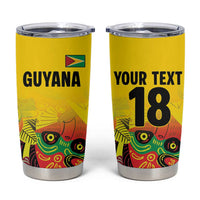 Custom Guyana Football Tumbler Cup Golden Jaguars Spirit - Yellow - Wonder Print Shop