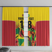 Custom Guyana Football Window Curtain Golden Jaguars Spirit - Yellow - Wonder Print Shop