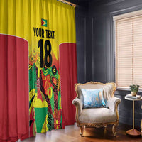 Custom Guyana Football Window Curtain Golden Jaguars Spirit - Yellow - Wonder Print Shop