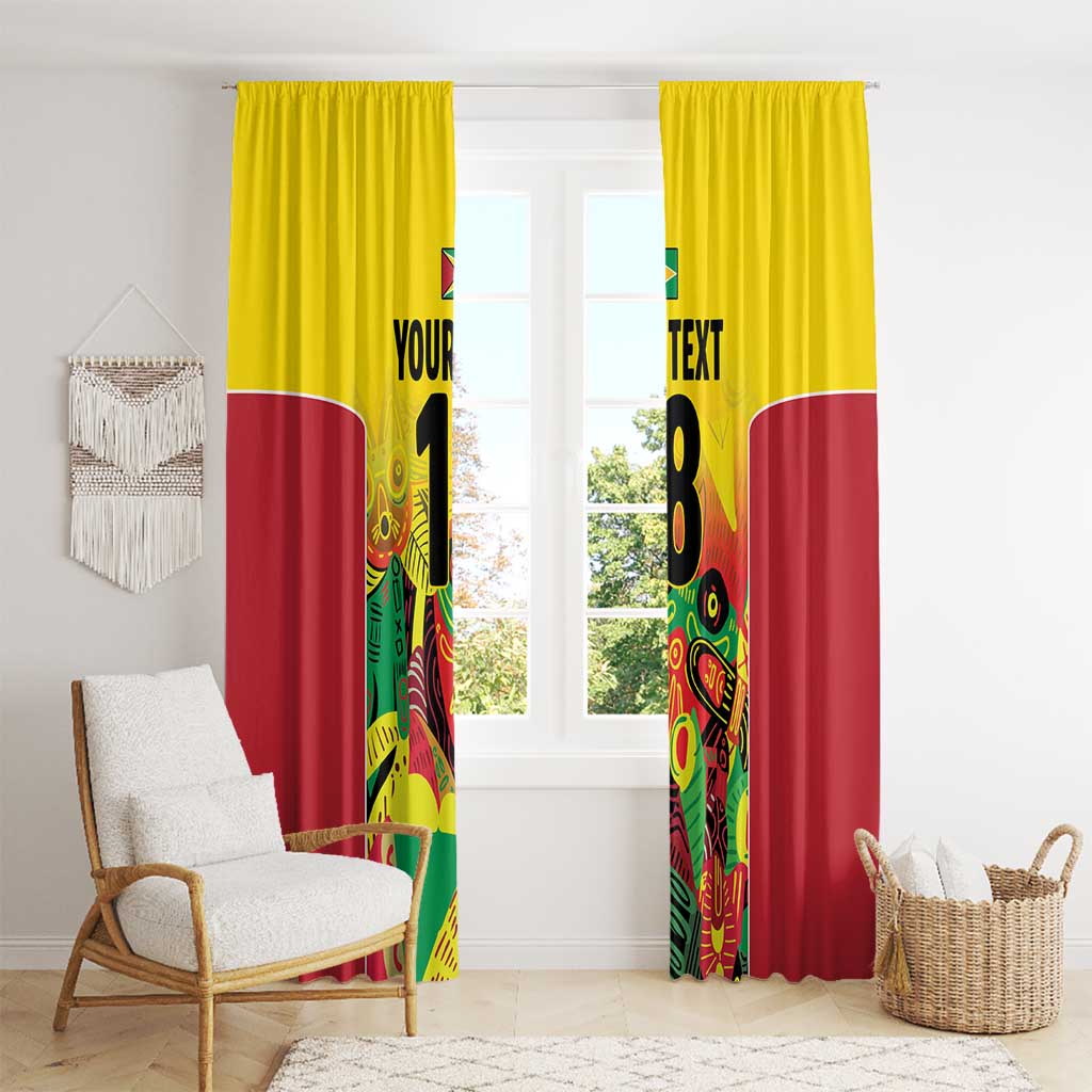 Custom Guyana Football Window Curtain Golden Jaguars Spirit - Yellow - Wonder Print Shop