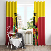 Custom Guyana Football Window Curtain Golden Jaguars Spirit - Yellow - Wonder Print Shop